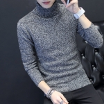 พร้อมส่ง เสื้อไหมพรม คอเต่า สีเทา แขนยาว สเวตเตอร์ผู้ชาย ใส่กันหนาว