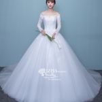 BR305 **พรีออเดอร์**ชุดแต่งงาน&ชุดเจ้าสาวแบบยาวสีขาวเกรดพรีเมี่ยม หรูหราน่ารัก สวยโดดเด่นไม่ซ้ำใคร