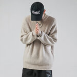 พร้อมส่ง เสื้อไหมพรมผู้ชาย สีครีม คอกลม แขนยาว ทรงOversize สเวตเตอร์ผู้ชาย ผ้าหนานุ่มใส่กันหนาว เสื้อไหมพรมกันหนาวผู้ชาย สไตล์เกาหลี