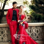 PW201 - Pre order ชุดคู่ถ่ายพรีเวดดิ้ง (prewedding dress) & ชุดแต่งงานแฟนซี (Fancy wedding dress)ชายหญิง "ธีมสีแดง"