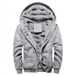 พร้อมส่ง แจ็คเก็ตกันหนาว มีฮูด สีเทา บุขนด้านใน ใส่กันหนาว hoodie jacket