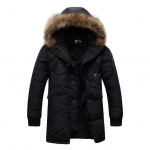 พร้อมส่ง เสื้อกันหนาว แฟชั่นผู้ชาย เสื้อโค้ท ตัวยาว สีดำมีฮู้ด แต่งขนเฟลอ แขนแขนจั๊ม ใส่อุ่น ใส่ไปต่างประเทศได้