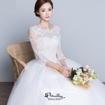 BR222 **พรีออเดอร์**ชุดแต่งงาน&ชุดเจ้าสาวแบบยาวสีขาวเกรดพรีเมี่ยม หรูหราน่ารัก สวยโดดเด่นไม่ซ้ำใคร สวยงามดุจเจ้าหญิง