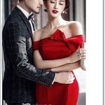 PW336- **พรีออเดอร์ค่ะ** ชุดคู่ถ่ายพรีเวดดิ้ง (prewedding dress) & ชุดแต่งงานแฟนซี (Fancy wedding dress)ชายหญิง "ธีมสีเเดง-ดำ"