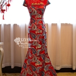 PW530- **พรีออเดอร์ค่ะ**ชุดกี่เพ้าสีแดงแขนสั้น ชุดยกน้ำชา ชุดถ่ายพรีเวดดิ้ง (prewedding dress) & ชุดแต่งงานแฟนซี (Fancy wedding dress) "ธีมสีแดง"