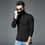 พร้อมส่ง เสื้อยืดคอเต่าผู้ชาย สีดำ แขนยาว เนื้อผ้าเข้ารูป ผ้ายืดหยุ่นได้ดีมาก ใส่กับสูท หรือใส่กันหนาวได้