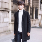 พร้อมส่ง โค้ทผู้ชาย ตัวยาว สีดำ กระดุมหน้า มีซับใน ใส่ไปเที่ยวต่างประเทศ อุ่นแน่นอน เท่ห์