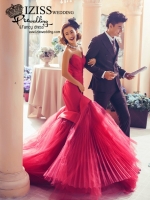 PW258- **พรีออเดอร์ค่ะ** ชุดคู่ถ่ายพรีเวดดิ้ง (prewedding dress) & ชุดแต่งงานแฟนซี (Fancy wedding dress)ชายหญิง "ธีมสีแดง"