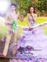 PW253 **พรีออเดอร์**ชุดคู่ถ่ายพรีเวดดิ้ง (prewedding dress) & ชุดแต่งงานแฟนซี (Fancy wedding dress)ชายหญิง "ธีมสีม่วงน้ำตาล"