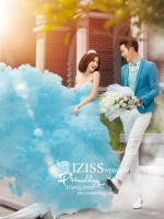 PW094 - **พรีออเดอร์เฉพาะชุดผู้หญิง** ชุดคู่ถ่ายพรีเวดดิ้ง (prewedding dress) & ชุดแต่งงานแฟนซี (Fancy wedding dress)ชายหญิง "ธีมสีฟ้า"