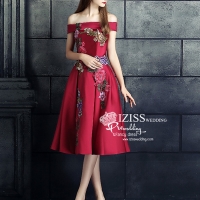 กี่เพ้าสั้นสีแดงไวน์