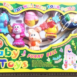 โมบายการ์ตูนน่ารัก 5 ชิ้น มีเสียงกล่อง (ไขลาน) 36.5 ซม.(1x3)