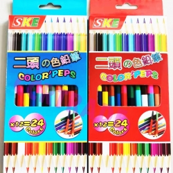 สีไม้แท่งยาว 24 สีกล่องสีสด 20 ซม.