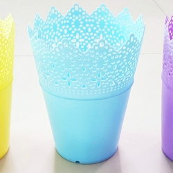 ตระกร้าใส่ของทรงสูง ลายกระถาง 19.5 ซม.