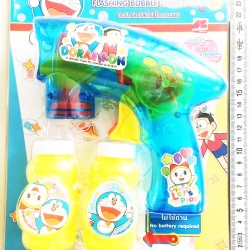 ปืนเป่าฟองโดราเอม่อน+น้ำยา 2 ขวด มีไฟ (ลิขสิทธิ์แท้) 26 ซม. (1x3)