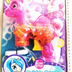 ปืนเป่าฟองยูนิคอร์น+น้ำยา 2 ขวด มีไฟแผง 21x30 ซม.(1x3)