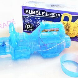 ปืนกลมือเป่าฟอง มีไฟ+น้ำยากล่อง 10x25 ซม.(งานห้าง)(1x3)