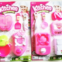 ชุดครัวเตาแก๊ส+ตาชั่งแผงชมพูจัมโบ้ 34 ซม.