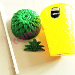 แก้วสับปะรด+หลอด (งานหนา) 8x15 ซม.