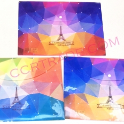 แฟ้มกระดุม ลายปารีส(ซองใหญ่) 26x36 ซม.