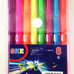 ปากกาเจลสี 8 แท่งแผง