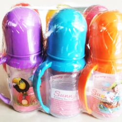 ขวดนมเด็กลายการ์ตูน+จุกนมซิลิโคน มือจับ 4 ออนซ์(มี มอก.)