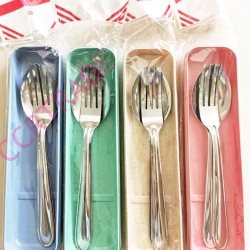 ชุดช้อนส้อมกล่อง+ฝาปิด 20 ซม.