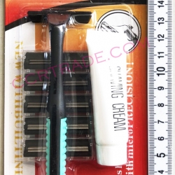 ด้ามโกนหนวด+ใบมีด 5 ชิ้น+ครีมโกนหนวดแผง 18 ซม.