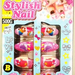 เล็บปลอมการ์ตูนกล่องเกาหลี (เล็ก)