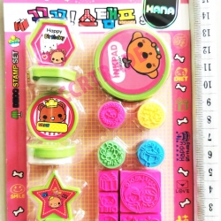 ชุดตัวปั้มการ์ตูน+แท่นหมึกแผง 18 ซม.กล่องเกาหลี