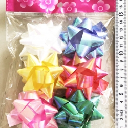 โบว์ดอกสีหวาน 6 ชิ้นถุง 18 ซม.