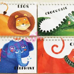 สมุดโน๊ตห่วง สัตว์ป่า 60 แผ่น(มีเส้น) 14x20 ซม.