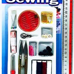 ชุดเย็บผ้า+กรรไกรตัดขี้ด้ายแผง 28 ซม.