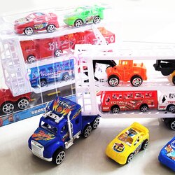 รถบรรทุกสีสด 3 ชั้น มีลานฝาครอบ 17.5x33 ซม.(1x3)