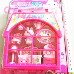 ชุดบ้านพิงค์แรบบิทหูหิ้วแผงครอบ 18.5x25 ซม.(ลิขสิทธิ์แท้)(1x3)