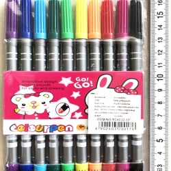 ปากกาเมจิ 2 หัว 10 ด้ามกระเป๋า 19ซม.