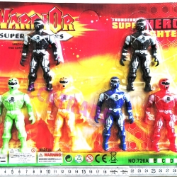 หุ่นเรนเจอร์สีสด 6 ชิ้นแผง 31.5 ซม.