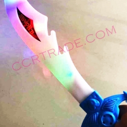 ดาบโค้งอวกาศ มีไฟ 3 จังหวะ 37.5 ซม.(มีถ่านในตัว)