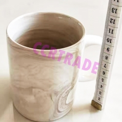 แก้วกระเบื้องมีหู ลายหินอ่อน 7.5x9 ซม.(งานหนา)