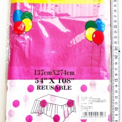 ผ้าพลาสติกปูโต๊ะสีสด ลายจุด 137x274 ซม.