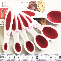 ช้อนตวง 6 ชิ้นแผง คละสี 17.5 ซม.