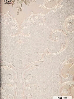 วอลเปเปอร์ ลายดอกไม้วินเทจสีชมพู พื้นสีน้ำตาลอ่อน NDI-R10