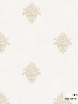 วอลเปเปอร์ลายหลุยส์คลาสสิค สีโอรสรทองพื้นสีครีม BTN-C70W