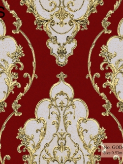 วอลเปเปอร์ วินเทจ สีดำ-เงิน No.GOD-S50