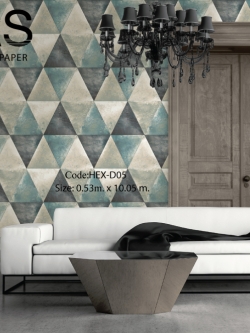 วอลเปเปอร์ลายโมเดิร์นคลาสสิคผิวมันเมทัลลิก HEX-D05