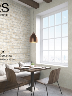 วอลเปเปอร์ลายอิฐสีน้ำตาลอ่อน ST3-C15W