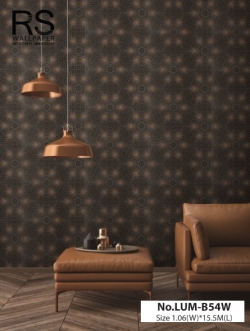 วอลเปเปอร์ สไตล์โมเดิร์น ลายดาว สีดำทอง No.LUM-B54W