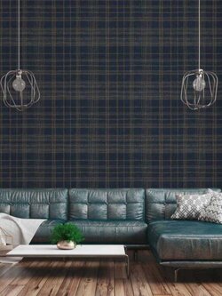 วอลเปเปอร์ลายเส้นสีทอง พื้นสีน้ำเงินเข้ม MTS2-M14