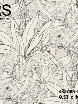 วอลเปเปอร์ลายใบไม้สีเทา ดำ (Tropical Style) CBN-B31