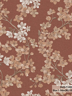 วอลเปเปอร์ลายดอกไม้สีส้มอมแดง SVO-F15W